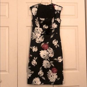 White House Black Market floral satin midi dress
